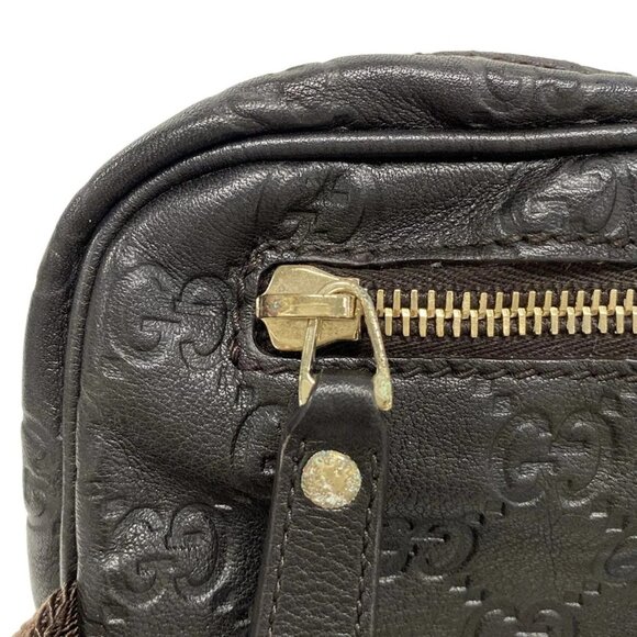 Auth GUCCI Guccissima 246417 Dark Brown Leather - Bum Bag - Picture 14 of 16